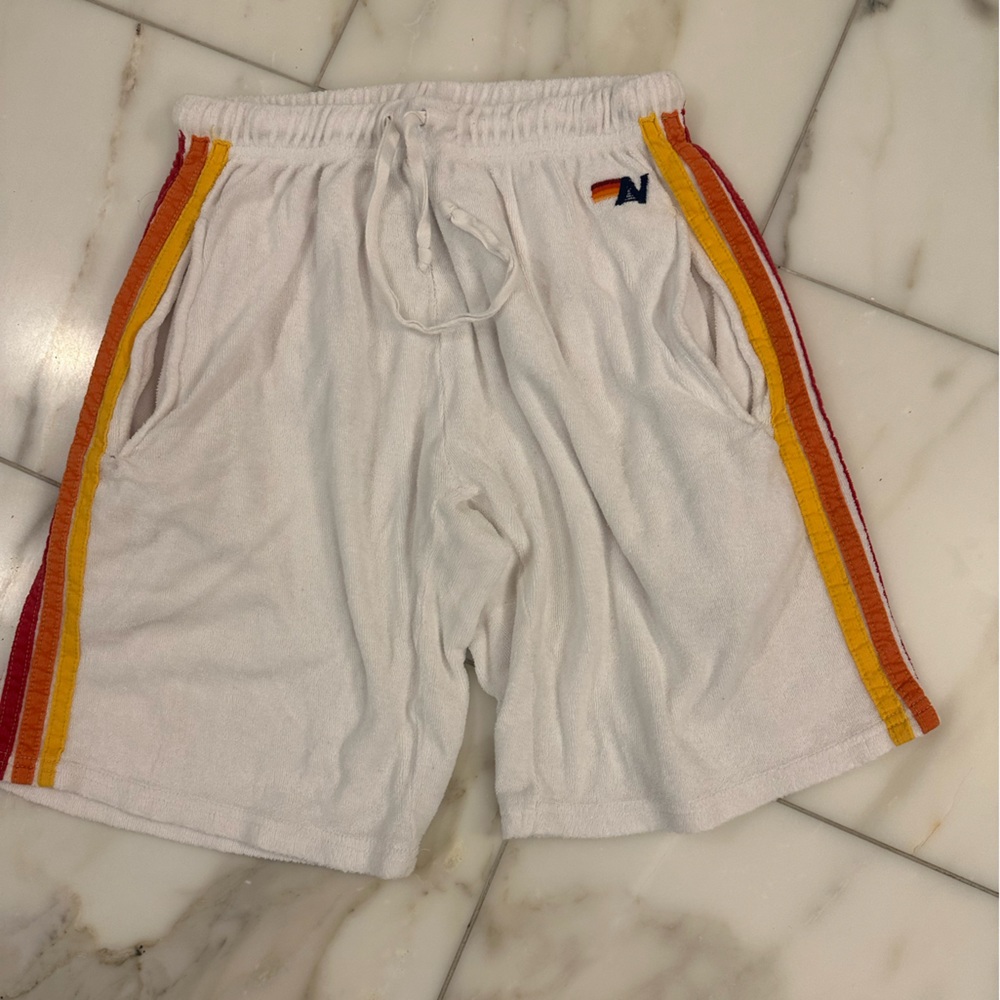 Aviator Nation white terry shorts size Men’s S